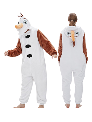 Adult Olaf Onesie Costume Frozen Snowman Pajamas Large