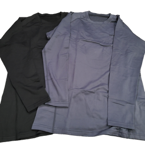 2 Men's Thermal Long Sleeve Shirts -Grey/Black  - Large