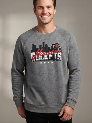 NBA Houston Rockets Heather Grey Crewneck Sweatshirt 2X