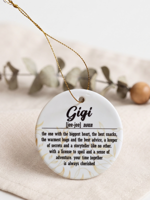"Gigi Definition" Ceramic Keepsake Ornament - Grandmother Gift