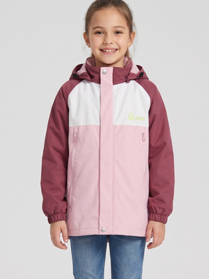 Girls 2-in-1 Waterproof Winter Jacket Colorblock Snow Coat with Fleece Liner Size 10