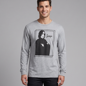 Harry Potter Severus Snape Boxed Portrait Long Sleeve Graphic Tall T-Shirt Heather Grey XLT