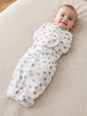 Hedgehog Print Adjustable Baby Swaddle Wrap Sleep Sack Size 3-6 Months