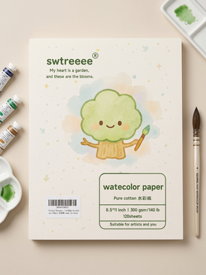 Pure Cotton Watercolor Paper Pad 120 Sheets 8.5"x11" 300 GSM NIP Size 8.5" x 11"