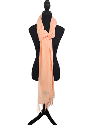 Sky Cashmere 100% Virgin Wool Pink Oversized Shawl Wrap Scarf 32"x76"