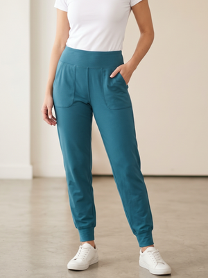 Sunzel Teal Blue Pocket Athletic Jogger Pants Medium 8/10