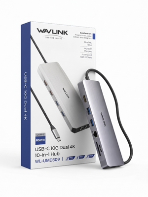 Wavlink USB-C 10G Dual 4K 10-in-1 Hub - WL-UMD309 Docking Station