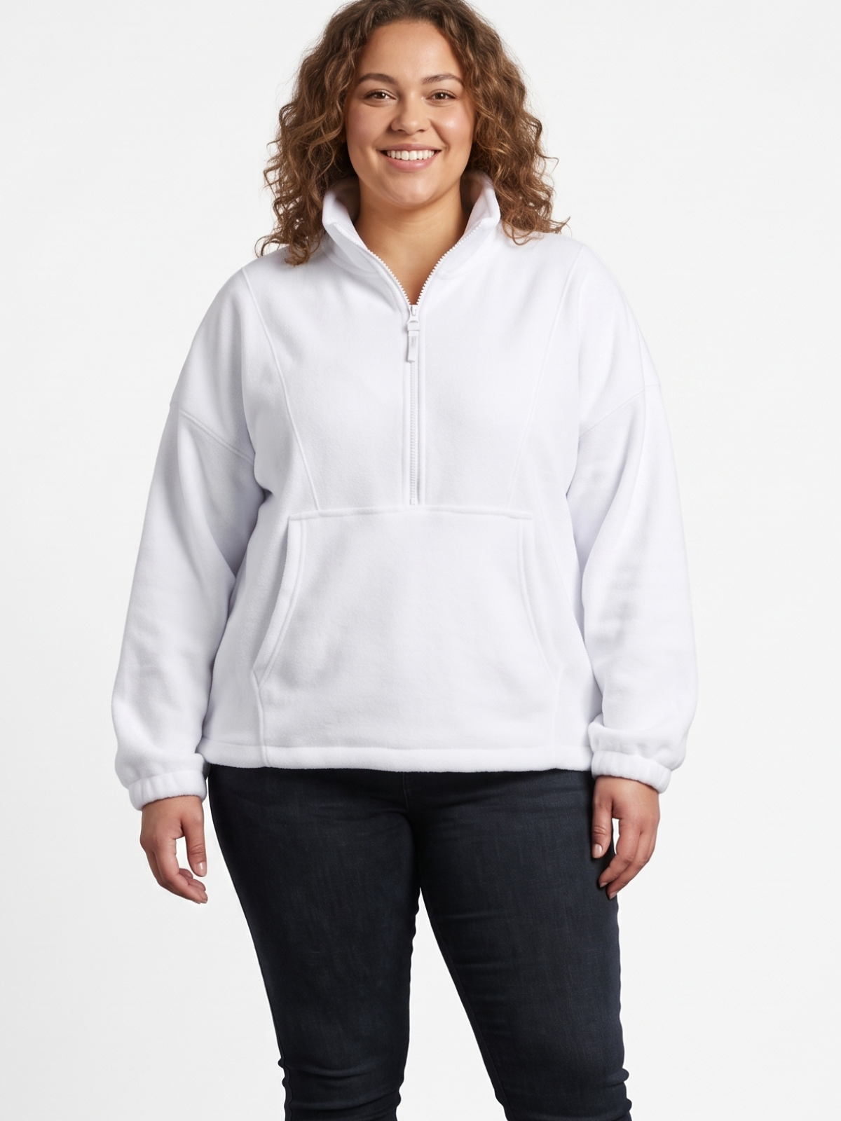 White Fleece Quarter-Zip Pullover Sweatshirt XL – Tammy's Treasures