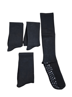 Women's Black Bamboo Compression Grip Socks 4-Pack Size S/M