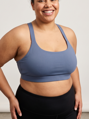 Women's Blue Sports Bra Crisscross Back Large