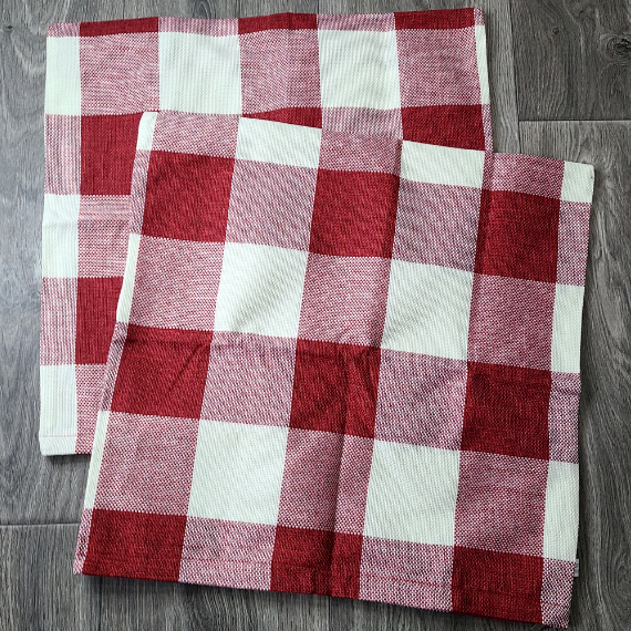 2 Plaid Throw Pillow Covers - 18"x18"